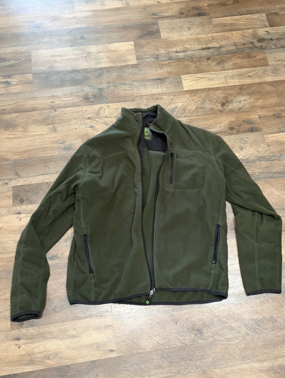Timberland Dark Green Lightweight Fleece Full Zip Jacket (Large)